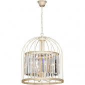 Beżowa lampa wisząca z kryształami, typu klatka Vitaluce VE5098-3/4