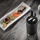 Blok do noży kuchennych z dwoma nożami Kyocera Santoku i uniwersalny KB-RDBK-2KN
