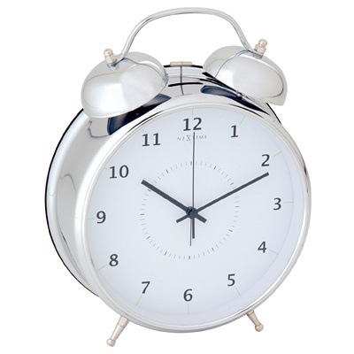 Budzik Wake Up Nextime 9 cm, srebrny 5111 ZI