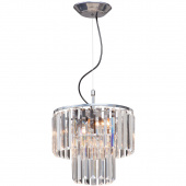 Chromowana lampa wisząca, przezroczyste kryształy Vitaluce VE5179-9/4S