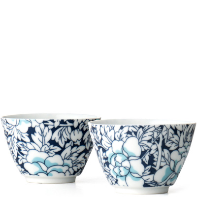 Czarki porcelanowe do herbaty granatowe Yantai Bredemeijer - 2 sztuki G022BP