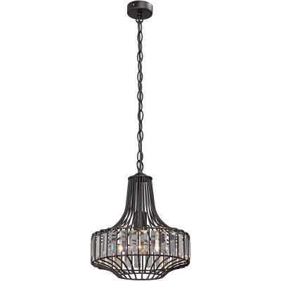 Czarna lampa wisząca do jadalni z kryształami Vitaluce VE4248-1/1S