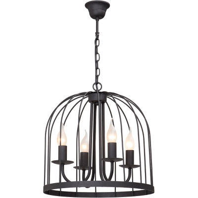 Czarna lampa wisząca typu klatka Vitaluce VE4087/4