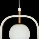 Designerska lampa wisząca biała kula w ramce Avola Maytoni Modern MOD431-PL-01-WG