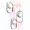 Designerska lampa wisząca biała kula w ramce Avola Maytoni Modern MOD431-PL-01-WG