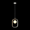 Designerska lampa wisząca biała kula w ramce Avola Maytoni Modern MOD431-PL-01-WG