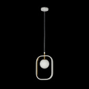 Designerska lampa wisząca biała kula w ramce Avola Maytoni Modern MOD431-PL-01-WG