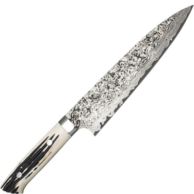 Długi nóż szefa kuchni ręcznie kuty 24 cm Takeshi Saji WBB stal R-2 HB-459