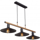 Duża lampa wisząca do jadalni trzy czarne klosze Vitaluce VE4784-1/3S