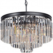 Duża lampa wisząca z podłużnych kryształów, na 10 żarówek Vitaluce VE5151-1/6+3+1