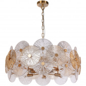 Duża lampa wisząca złota 10 żarówek szklane koła Aster Mayton MOD007PL-10G