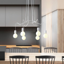 Duża lampa wiszące żarówki na białych przewodach Basso Candellux 36-71026