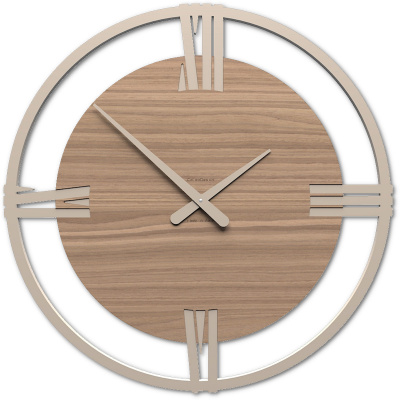 Duży zegar ścienny 60 cm rzymskie cyfry Sirio60 CalleaDesign orzech włoski 10-216-85