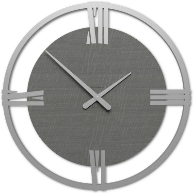 Duży zegar ścienny 60 cm rzymskie cyfry Sirio60 CalleaDesign szary czeczot 10-216-84