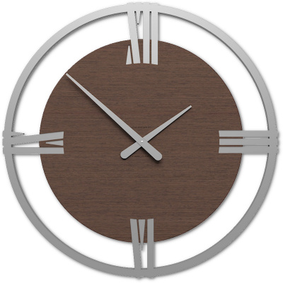 Duży zegar ścienny 60 cm rzymskie cyfry Sirio60 CalleaDesign wenge 10-216-89