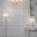 Duży żyrandol 10-ramienny, transparentne abażury, kryształ Grace Maytoni Classic ARM247-10-G