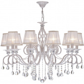 Duży żyrandol 10-ramienny, transparentne abażury, kryształ Grace Maytoni Classic ARM247-10-G