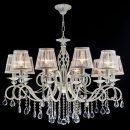 Duży żyrandol 10-ramienny, transparentne abażury, kryształ Grace Maytoni Classic ARM247-10-G