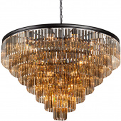 Duży żyrandol bursztynowe kryształy Vitaluce VE5226-1/14+35+1