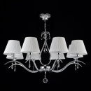 Duży żyrandol niklowany, prążkowane abażury, kryształki Talia Maytoni Modern MOD334-PL-08-N
