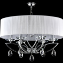 Duży żyrandol z abażurem, chromowany, kryształy Miraggio Maytoni Modern MOD602-06-N