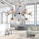 Duży żyrandol z dwunastu szklanych kul, chromowana podstawa Best Candellux 30-64806