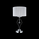 Elegancka lampka stołowa chromowana z białym abażurem Miraggio Maytoni Modern MOD602-TL-01-N