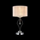 Elegancka lampka stołowa chromowana z białym abażurem Miraggio Maytoni Modern MOD602-TL-01-N