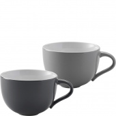 Filiżanki do kawy cappuccino lub herbaty Emma Stelton szare, 2 sztuki X-208-1