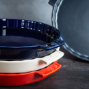 Forma ceramiczna do tarty, emaliowana 30 cm Peugeot Appolia niebieskia PG-60374