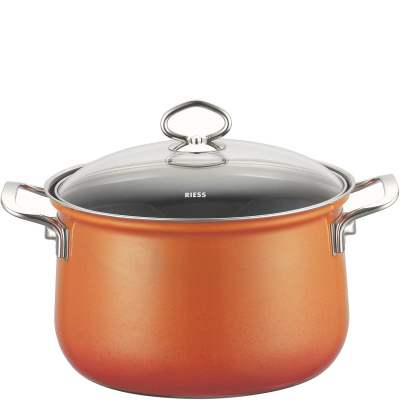 Garnek emaliowany ze stali nierdzewnej 1,5 Litra Riess Corall 16 cm R-0651-034