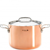 Garnek miedziany wysoki z pokrywką 7,5 Litra Prima Matera de Buyer D-6243-24