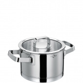 Garnek stalowy 2 Litry - 16 cm z pokrywą szklaną San Remo Kuchenprofi KU-2390052816