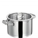 Garnek stalowy 3,5 Litra - 20 cm z pokrywą szklaną San Remo Kuchenprofi KU-2390052820