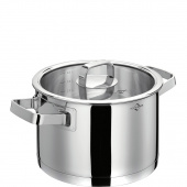 Garnek stalowy 3,5 Litra - 20 cm z pokrywą szklaną San Remo Kuchenprofi KU-2390052820