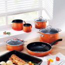 Garnki emaliowane ze stali nierdzewnej i patelnia Riess Corall 5-części R-0558-034