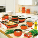 Garnki emaliowane ze stali nierdzewnej i patelnia Riess Corall 5-części R-0558-034