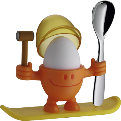 Kieliszek na jajko z łyżeczką WMF pomarańczowy 0616687450