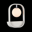 Kinkiet biała kula w białej ramce Avola Maytoni Modern MOD431-WL-01-WS