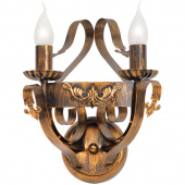 Kinkiet brązowo-złoty, podwójny, klasyczny, pojedynczy Vitaluce VE1350/2A