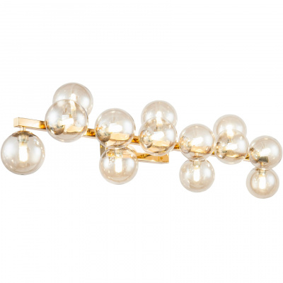 Kinkiet duży bursztynowe bańki na złotej konstrukcji Dallas Maytoni Modern MOD547WL-13G