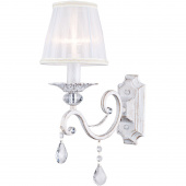 Kinkiet klasyczny kremowe złoto, kryształki, abażur plisa Grace Maytoni Classic ARM247-01-G