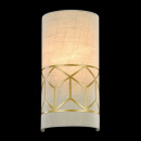 Kinkiet lniany ze złotą, geometryczną ramką Messina Maytoni Classic H223-WL-01-G