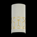 Kinkiet lniany ze złotą, geometryczną ramką Messina Maytoni Classic H223-WL-01-G