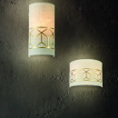 Kinkiet lniany ze złotą, geometryczną ramką Messina Maytoni Classic H223-WL-01-G