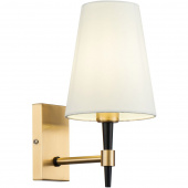 Kinkiet mosiężny biały, stożkowy abażur Zaragoza Maytoni H001WL-01BS