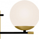 Kinkiet podwóje, białe kule na czarno-złotej podstawie Nostalgia Maytoni Modern MOD048WL-02G