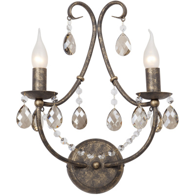 Kinkiet podwójny brązowo-złoty Art Deco Vitaluce VE1060/2A