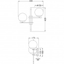 Kinkiet podwójny, kule na czarno-złotej podstawie Nostalgia Maytoni Modern MOD050WL-02G