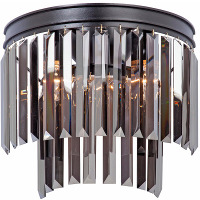 Kinkiet prostokątne, czarne kryształy, czarna podstawa Vitaluce VE5157-1/3A